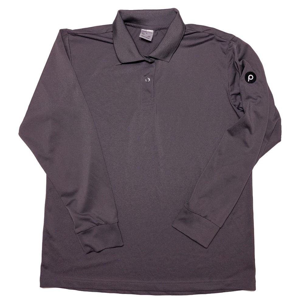 PUBLIX Women's Long Sleeve Polo Shirt Superior Uniform Gray Medium M